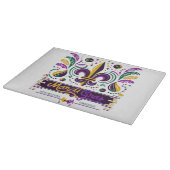 ニューオーリンズマルディグラスパープルイエローグリーン カッティングボード (角)