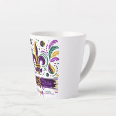 ニューオーリンズマルディグラスパープルイエローグリーン カフェラテマグ (右アングル)