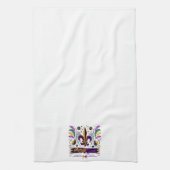 ニューオーリンズマルディグラスパープルイエローグリーン キッチンタオル (縦)