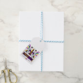 ニューオーリンズマルディグラスパープルイエローグリーン ギフトタグ (より糸つき)