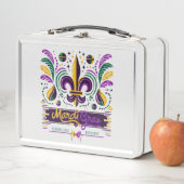 ニューオーリンズマルディグラスパープルイエローグリーン メタルランチボックス (インサイチュ)