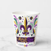 ニューオーリンズマルディグラスパープルイエローグリーン 紙コップ (裏面)