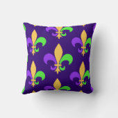 ニューオーリンズマルディグラスパープル（紋章の）フラ・ダ・リ クッション (裏面)