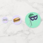 ニューオーリンズマルディグラスベイグネットビーズマスクポボーイ コンフェッティ (正面)