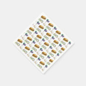 ニューオーリンズマルディグラスベイグネットビーズマスクポボーイ スタンダードカクテルナプキン (角)