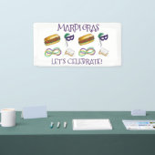 ニューオーリンズマルディグラスベイグネットビーズマスクポボーイ 横断幕 (トレードショー)