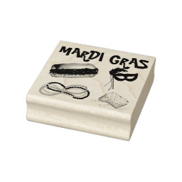 ニューオーリンズマルディグラスマスクビーズビーグネットノーラ ラバースタンプ