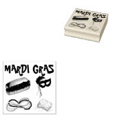 ニューオーリンズマルディグラスマスクビーズビーグネットノーラ ラバースタンプ (押印)