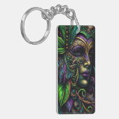 ニューオーリンズマルディグラ抽象芸術アート キーホルダー (正面左)