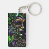 ニューオーリンズマルディグラ抽象芸術アート キーホルダー (裏面)