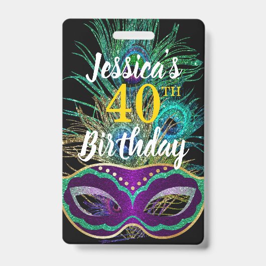 ニューオーリンズマルディグラ買ス誕生日ドリンクQRコード バッジ (表面)