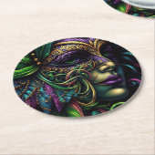 ニューオーリンズマルディグラ ラウンドペーパーコースター (アングル)