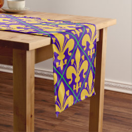 ニューオーリンズマルディグラ(紋章の)フラ・ダ・リ ショートテーブルランナー