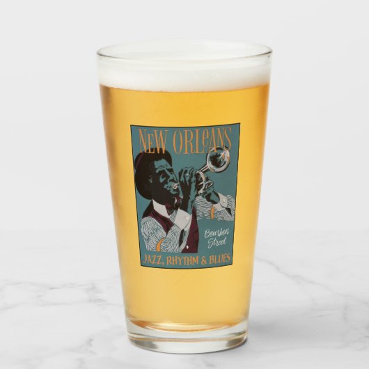 ニューオーリンズミュージックカスタム文字 タンブラーグラス (ドリンク正面)