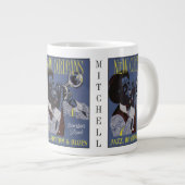 ニューオーリンズミュージック名前をカスタムするジャンボマグ ジャンボコーヒーマグカップ (正面右)