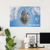 ニューオーリンズユニークシティスカイライン旅行写真 ポスター (ホームオフィス)