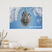 ニューオーリンズユニークシティスカイライン旅行写真 ポスター (キッチン)