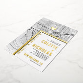 ニューオーリンズラブロケーター |シティテーマ結婚の 箔招待状 (回転した状態)