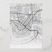 ニューオーリンズラブロケーター |シティテーマ結婚の 箔招待状 (裏面)