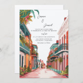 ニューオーリンズランドスケープ目的地の結婚式 招待状 (正面/裏面)