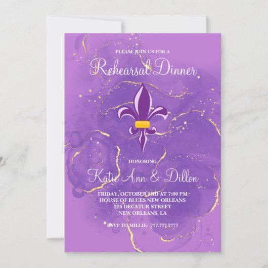 ニューオーリンズリハーサルディナー招待状 招待状 (正面)