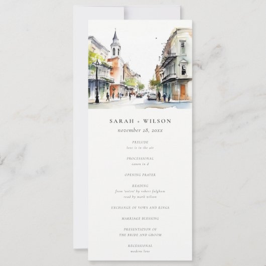 ニューオーリンズルイジアナウォーターカラー結婚式 プログラム (正面)