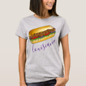 ニューオーリンズルイジアナエビPo'BoyサンドウィッチNOLA Tシャツ (正面)