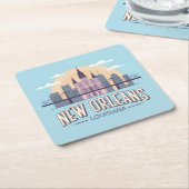 ニューオーリンズルイジアナスクエアコースターセット スクエアペーパーコースター (アングル)