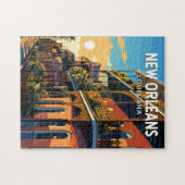ニューオーリンズルイジアナトラベルアートヴィンテージ ジグソーパズル (横)