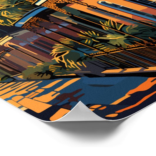 ニューオーリンズルイジアナトラベルアートヴィンテージ ポスター (角)