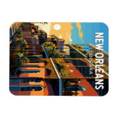 ニューオーリンズルイジアナトラベルアートヴィンテージ マグネット (横)