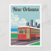 ニューオーリンズルイジアナトラベルプレイスイラストレーション ポストカード (正面)