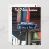 ニューオーリンズルイジアナバーボン通りハガキ ポストカード (正面/裏面)
