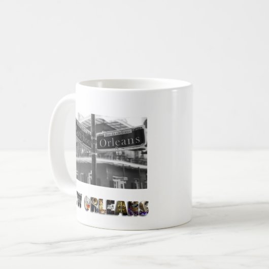 ニューオーリンズルイジアナバーボン通り旅行写真 コーヒーマグカップ (正面左)
