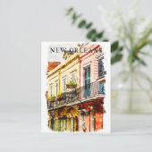 ニューオーリンズルイジアナフランスのクォーターの色 ポストカード (スタンド正面)