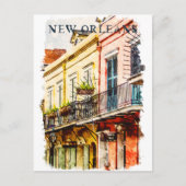 ニューオーリンズルイジアナフランスのクォーターの色 ポストカード (正面)