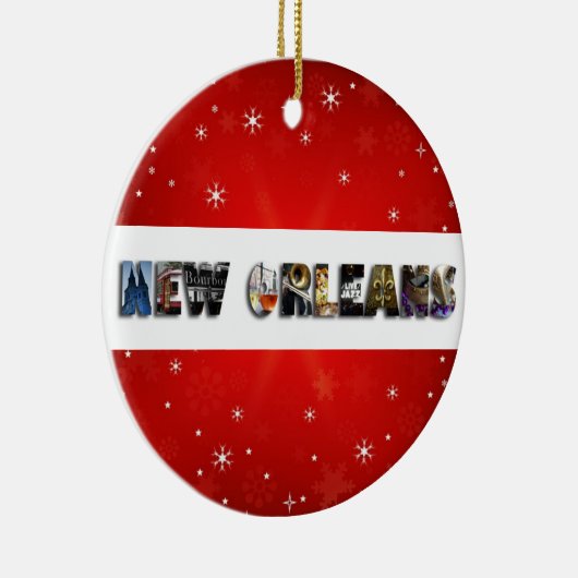 ニューオーリンズルイジアナフランスのクォータークリスマス セラミックオーナメント (右)