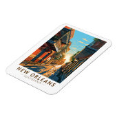 ニューオーリンズルイジアナフランスのクォータートラベルアート マグネット (左側)