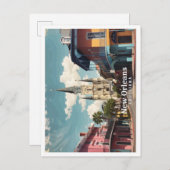 ニューオーリンズルイジアナポップ・アートのアートトラベルイラストレーション ポストカード (正面/裏面)