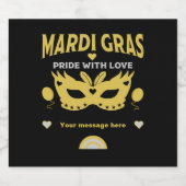 ニューオーリンズルイジアナマルディグラ通りカーニバル スパークリングワインラベル (シングルラベル)