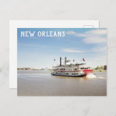 ニューオーリンズルイジアナミシシッピ川ボート ポストカード (正面/裏面)