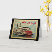 ニューオーリンズルイジアナリバーボートヴィンテージトラベル カード (黄色い花)