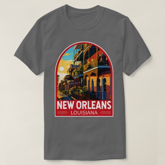 ニューオーリンズルイジアナ旅行アートエンブレムTシャツ Tシャツ (デザイン正面)
