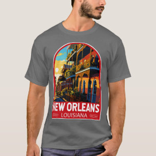 ニューオーリンズルイジアナ旅行アートエンブレムTシャツ Tシャツ