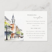 ニューオーリンズルイジアナ水彩結婚式レセプション エンクロージャーカード (正面)