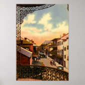 ニューオーリンズルイジアナ王室の通りバルコニー ポスター (正面)