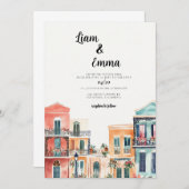 ニューオーリンズルイジアナ結婚式招待状 招待状 (正面/裏面)