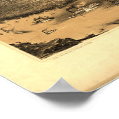 ニューオーリンズルイジアナ1851パノラママップ ポスター (角)