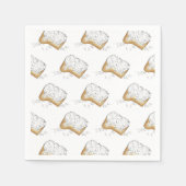 ニューオーリンズルイジアナNOLAスガリーベイグネットペストリー スタンダードカクテルナプキン (正面)