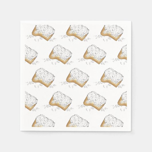 ニューオーリンズルイジアナNOLAスガリーベイグネットペストリー スタンダードカクテルナプキン (正面)